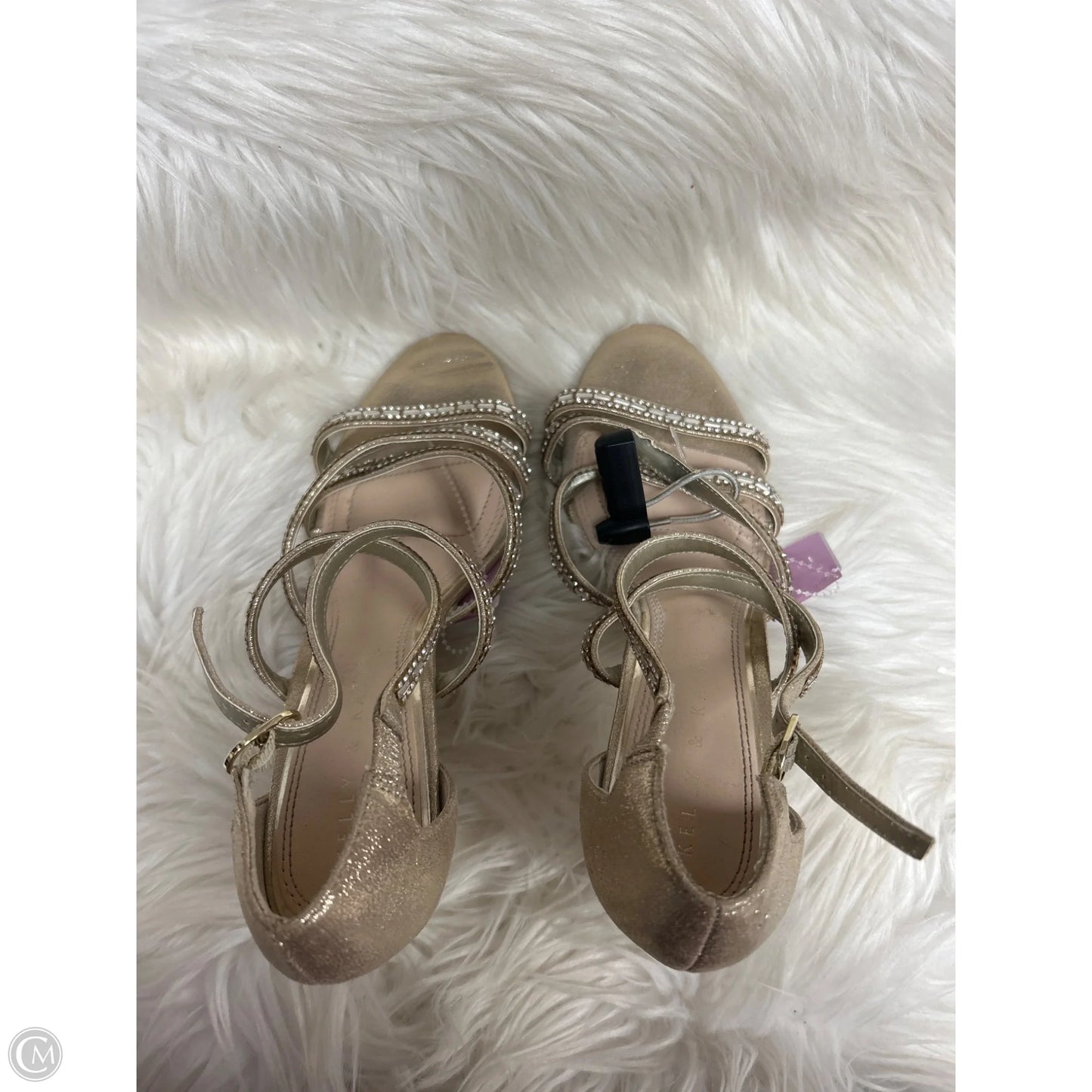 Sandals Heels Stiletto By Kelly And Katie In Gold & Silver, Size: 7.5