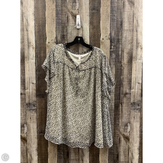 Top Short Sleeve By Lc Lauren Conrad In Black & White, Size: 4x
