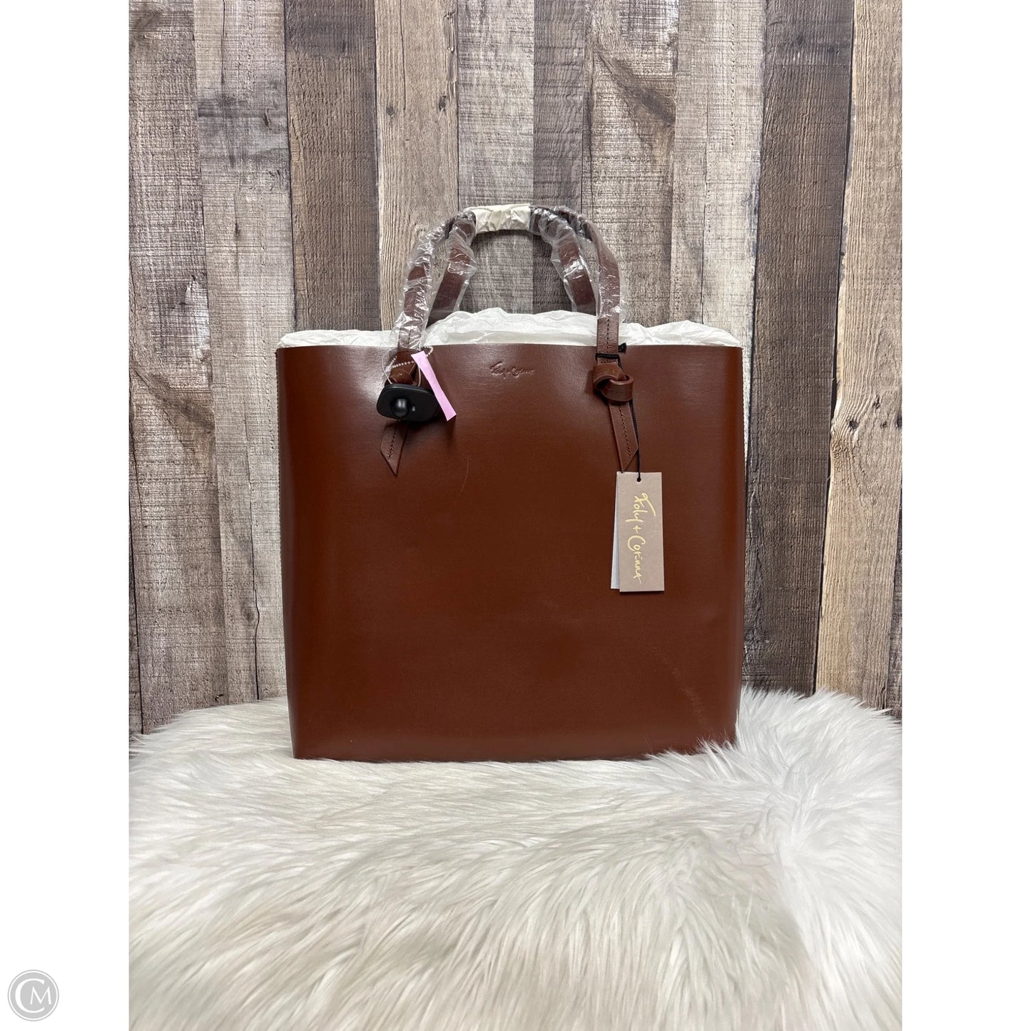 Tote Leather By Clothes Mentor, Size: Large