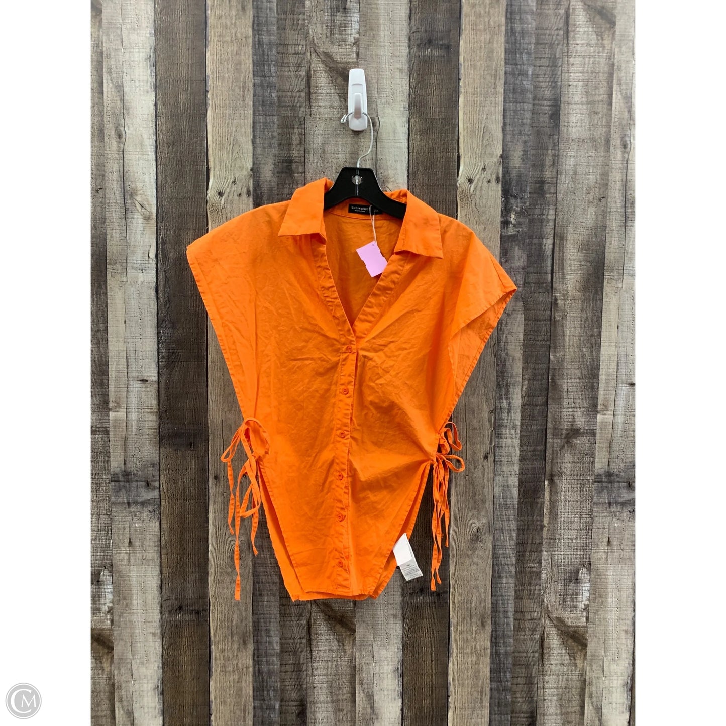 Top Sleeveless By Shein In Orange, Size: 1x