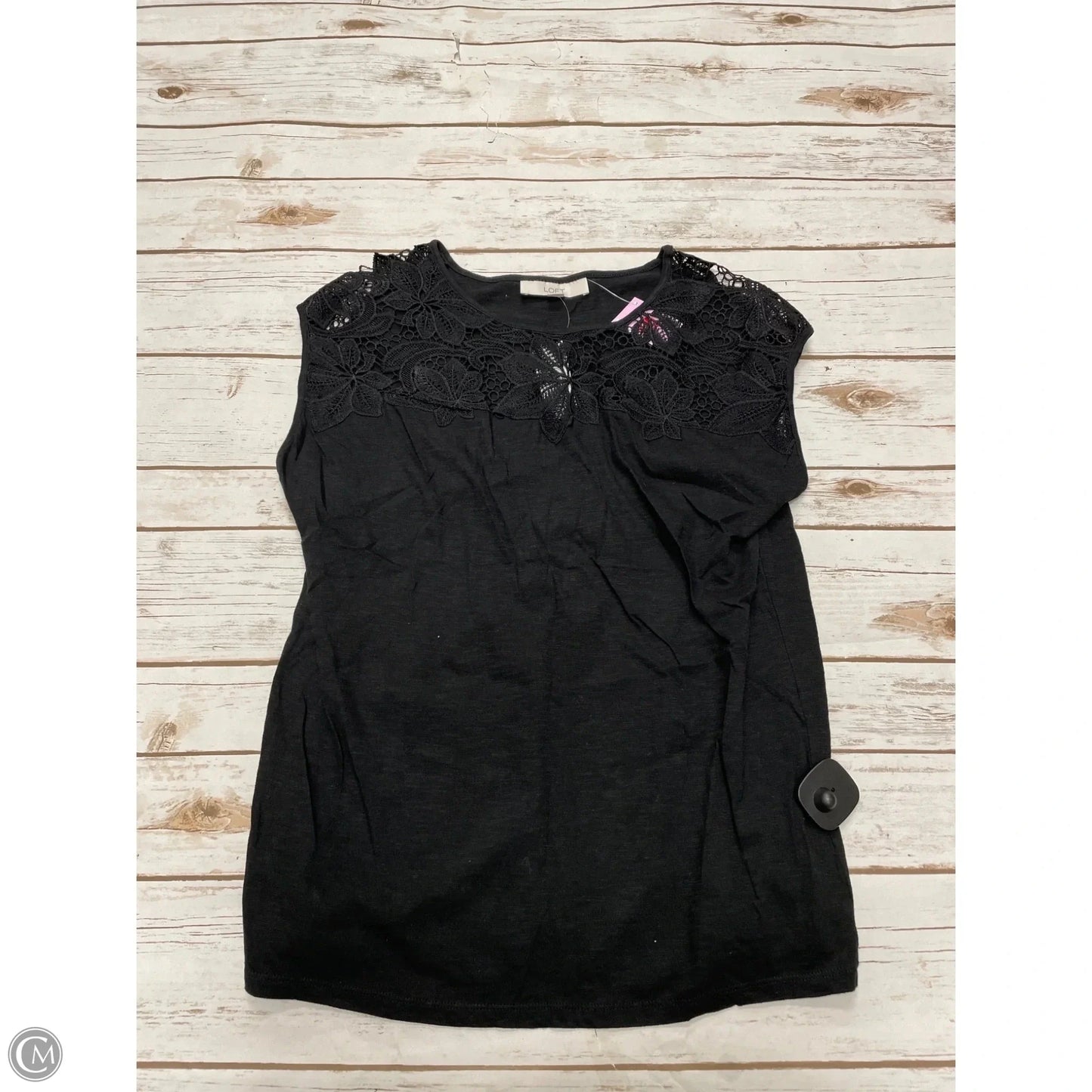 Top Sleeveless By Loft In Black, Size: M
