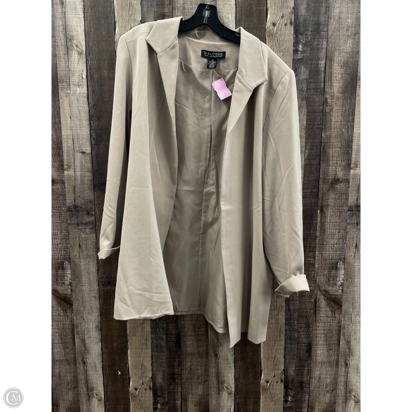 Blazer By Dialogue Qvc In Taupe, Size: Xl