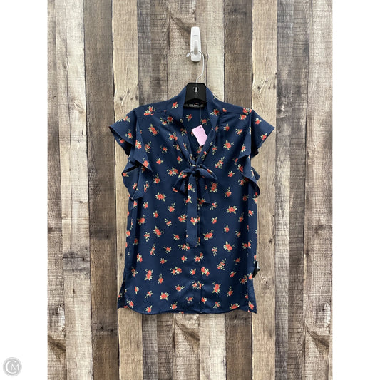 Top Short Sleeve By Zara Basic In Blue, Size: Xs