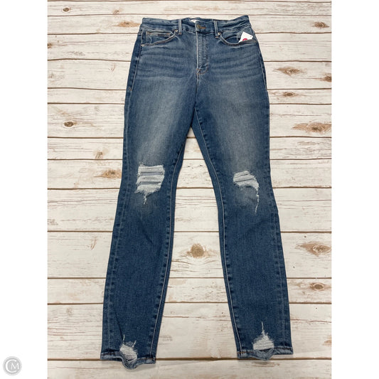 Jeans Skinny By Good American In Blue Denim, Size: 12