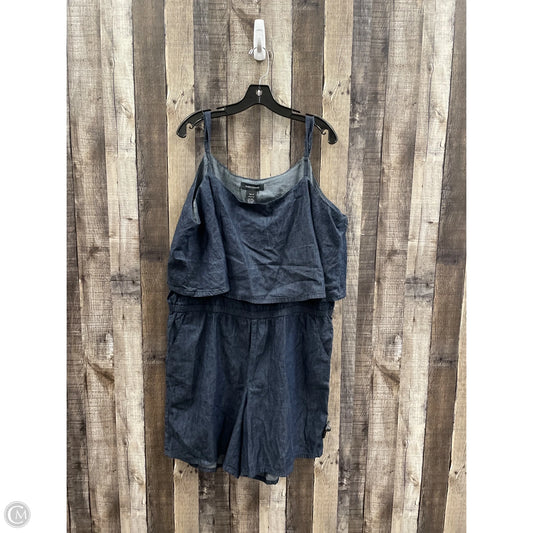Romper By Ashley Stewart In Blue, Size: 1x