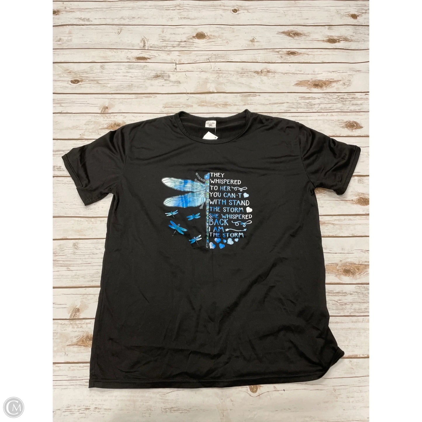 Top Short Sleeve By Cmf In Black, Size: 2x