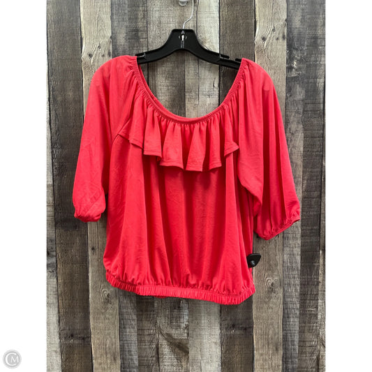 Top 3/4 Sleeve By Cherish In Coral, Size: M