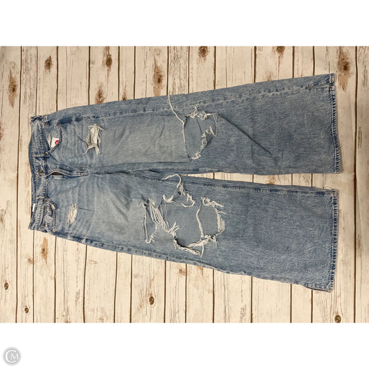 Jeans Wide Leg By American Eagle In Blue Denim, Size: 8