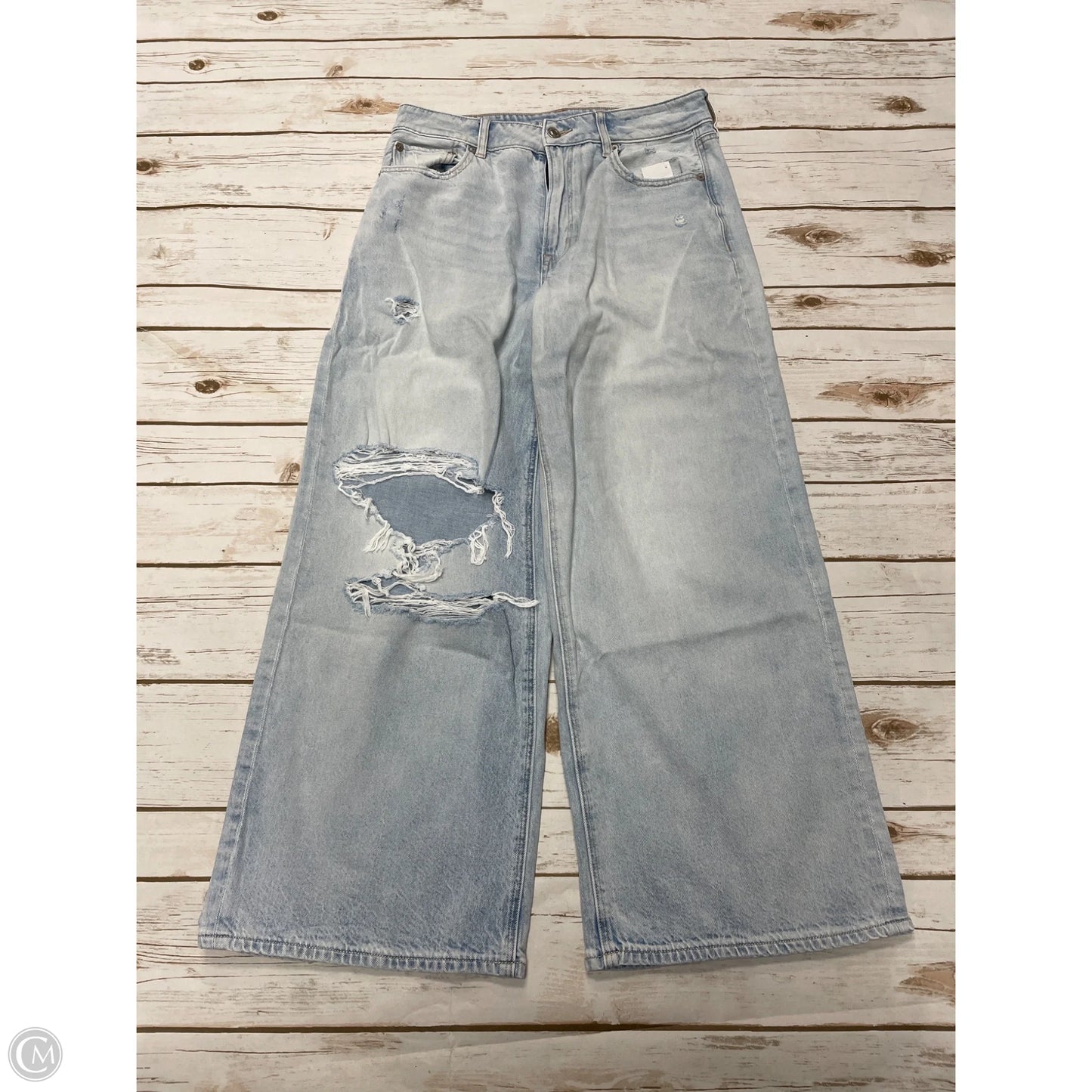 Jeans Wide Leg By American Eagle In Blue Denim, Size: 6