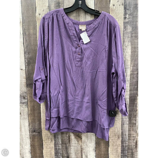 Top Long Sleeve By Chicos In Purple, Size: Xl