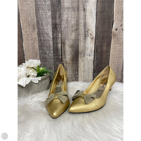 Shoes Heels Kitten By Easy Street In Gold, Size: 10