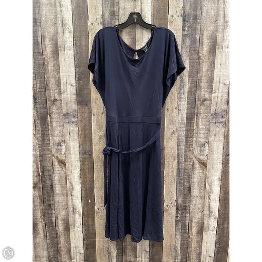 Dress Casual Midi By Ann Taylor In Navy, Size: M