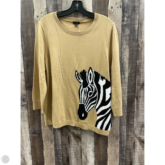 Sweater By Talbots In Tan, Size: Xl