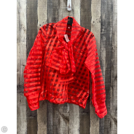 Top Long Sleeve By Cmf In Red, Size: M