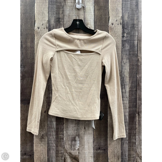 Top Long Sleeve By Cmf In Beige, Size: S
