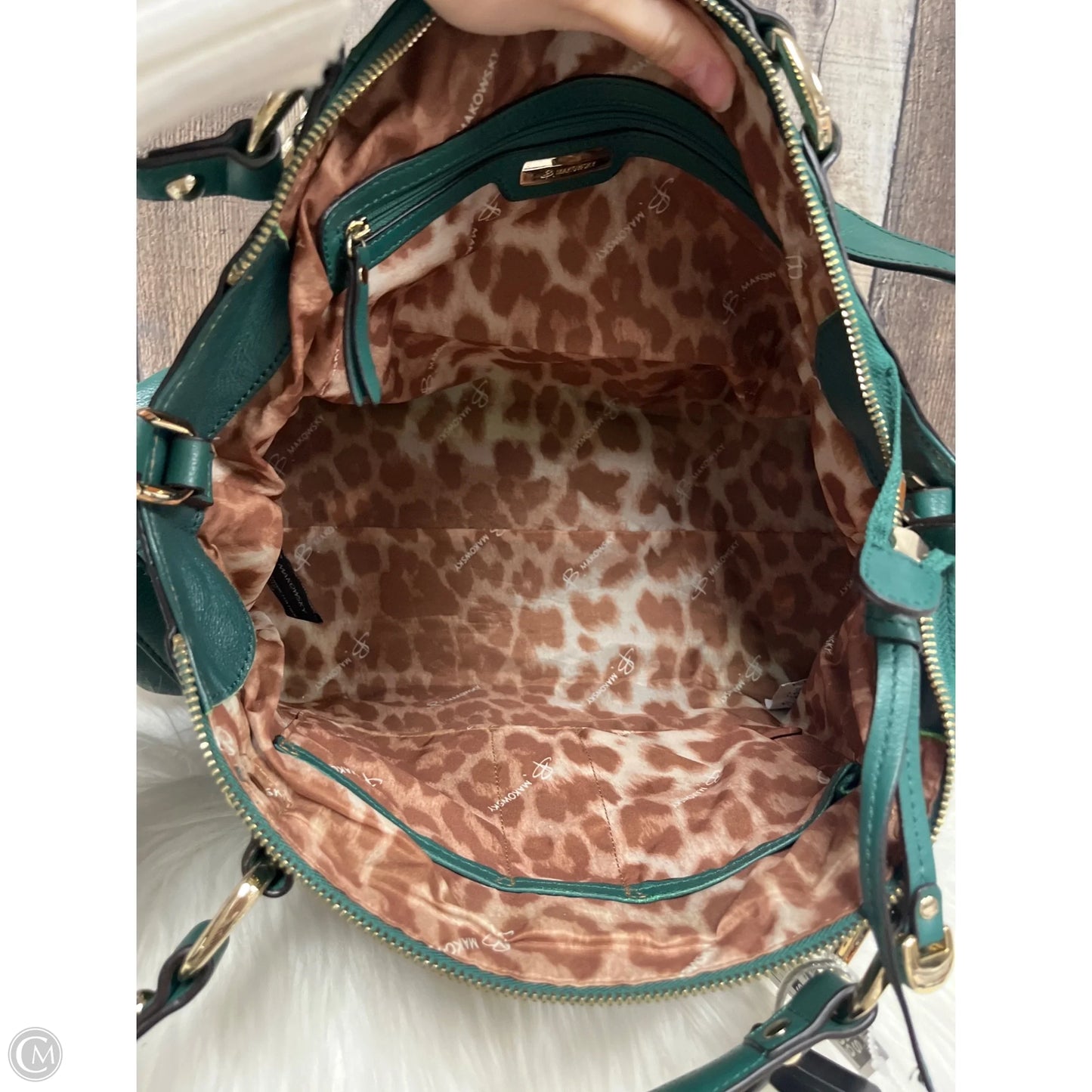 Handbag Leather By B. Makowsky, Size: Large