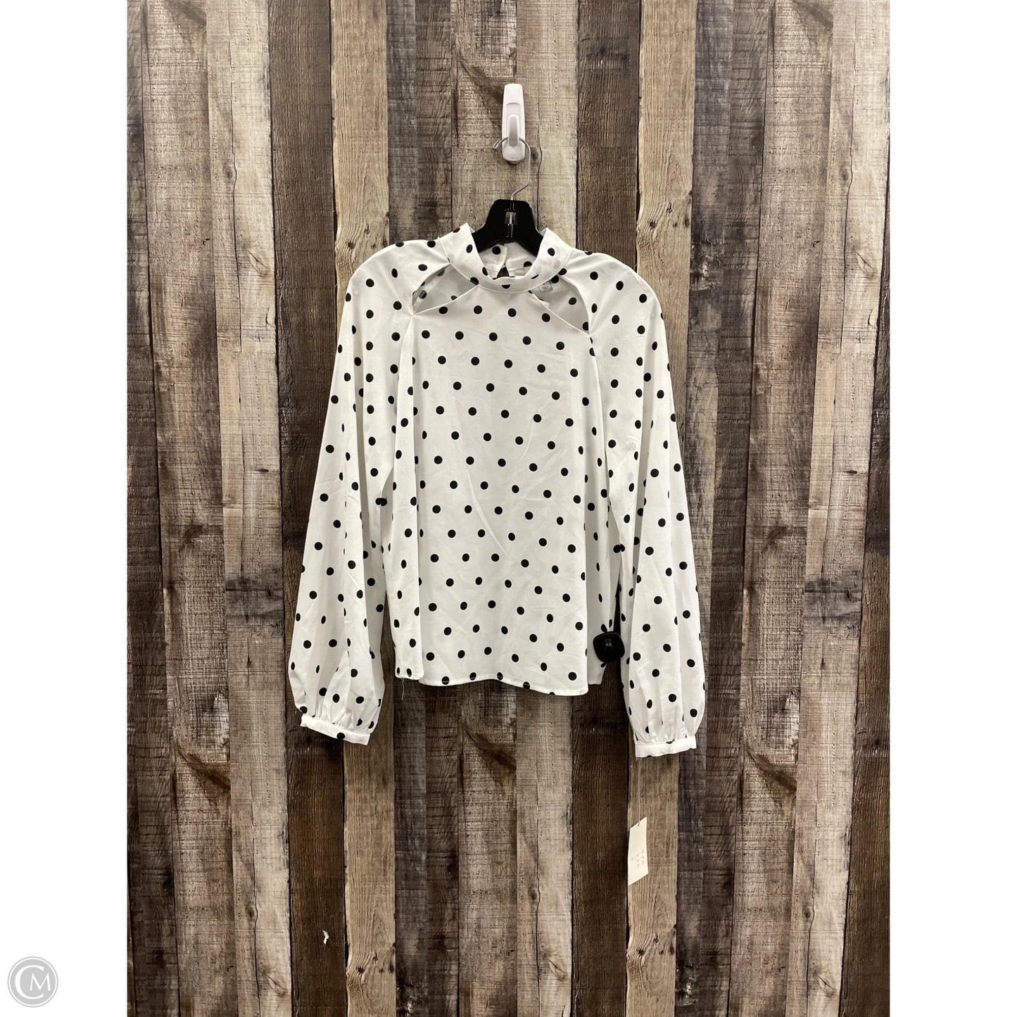Top Long Sleeve By A New Day In Polkadot Pattern, Size: S