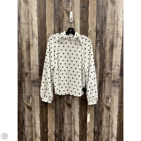 Top Long Sleeve By A New Day In Polkadot Pattern, Size: S