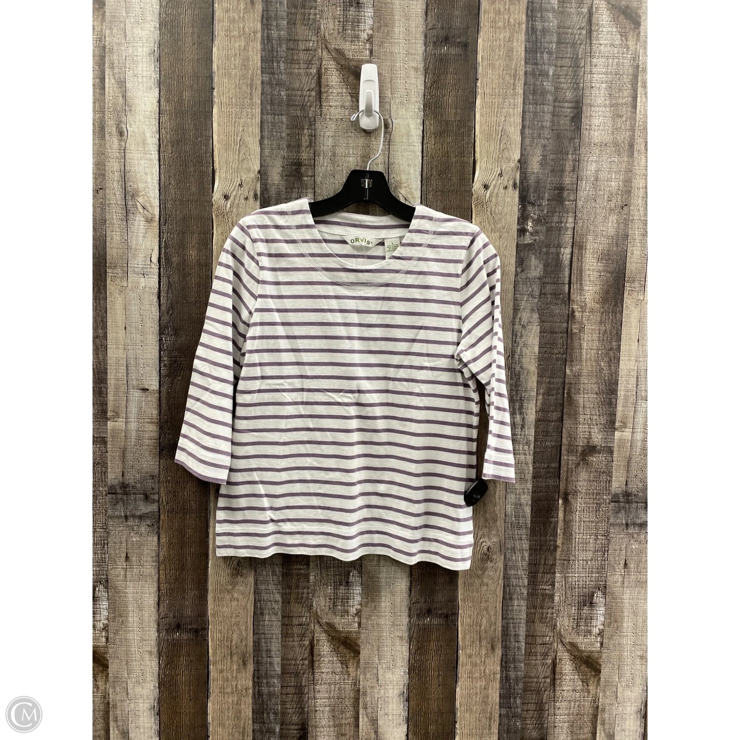 Top 3/4 Sleeve By Orvis In Striped Pattern, Size: S