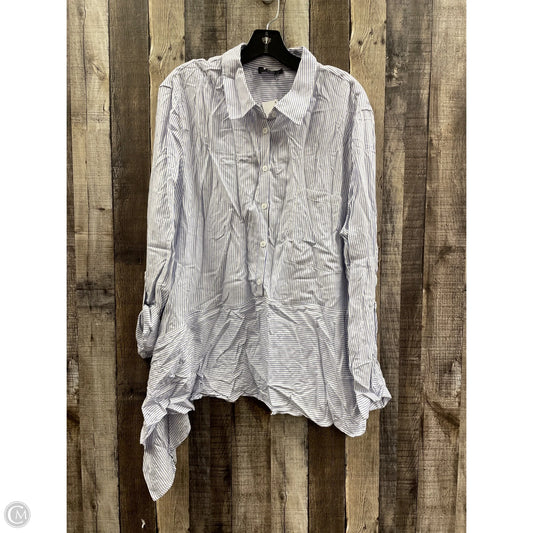 Tunic Long Sleeve By Dkny In Blue & White, Size: Xl