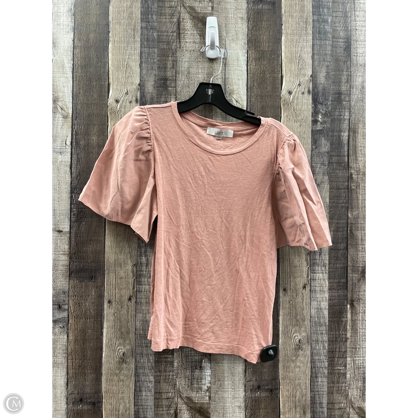 Top Short Sleeve By Loft In Mauve, Size: S