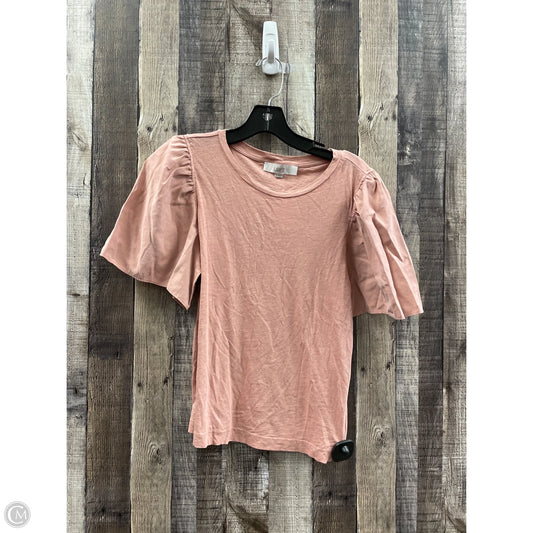 Top Short Sleeve By Loft In Mauve, Size: S