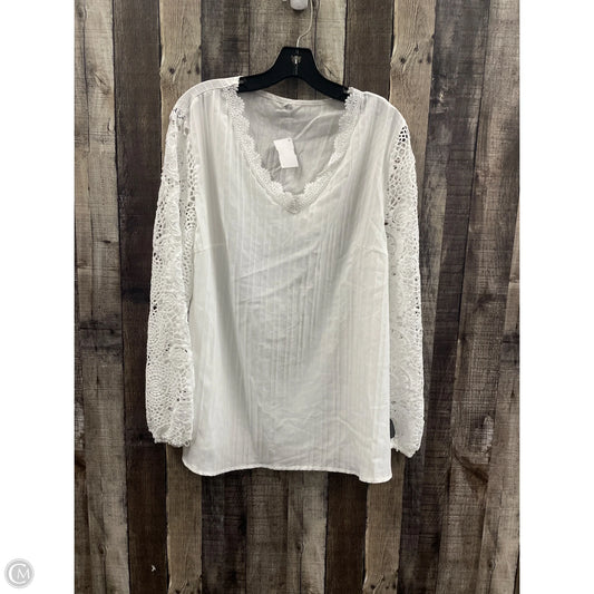 Top Long Sleeve By Cmf In White, Size: Xl