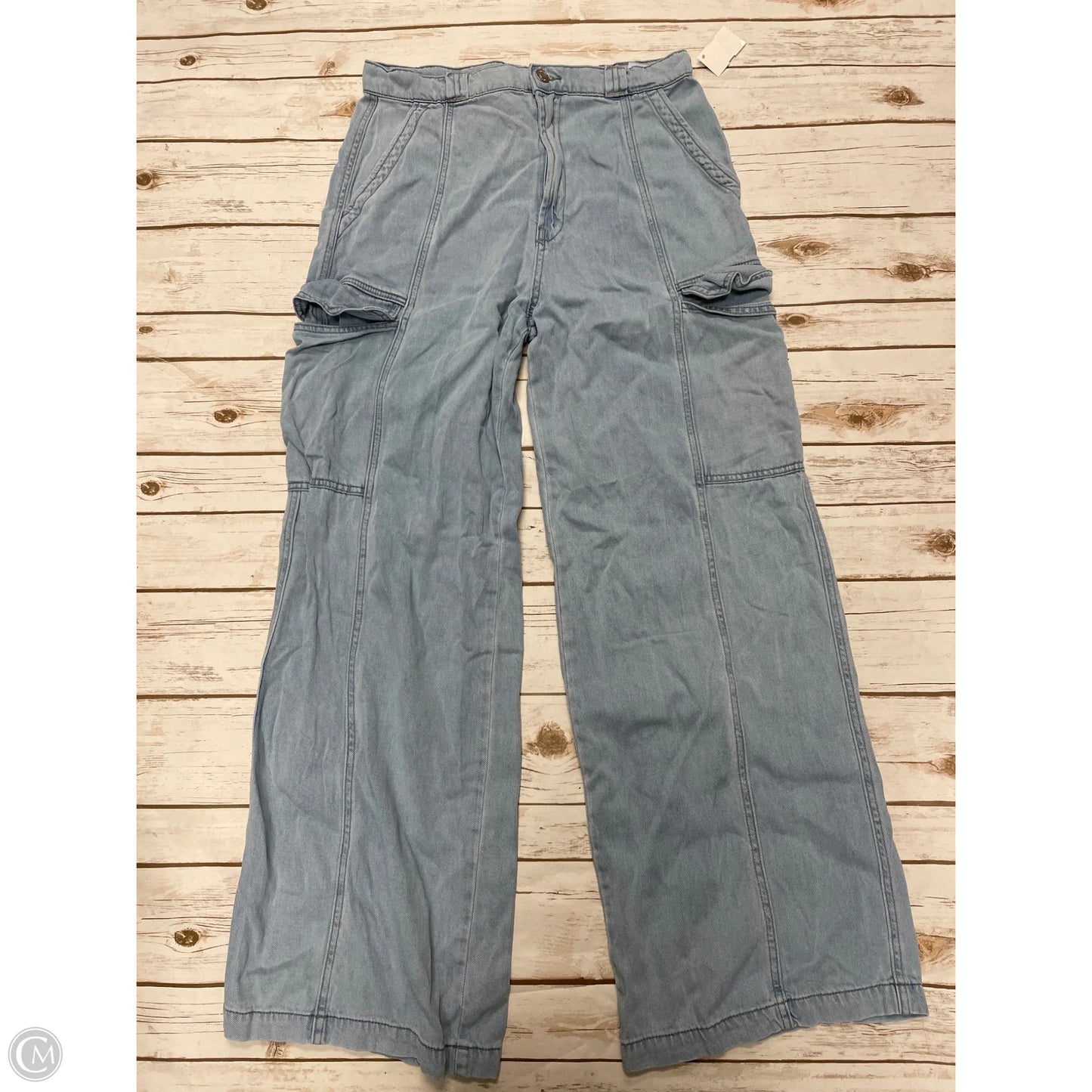 Jeans Wide Leg By Hudson In Blue Denim, Size: 14