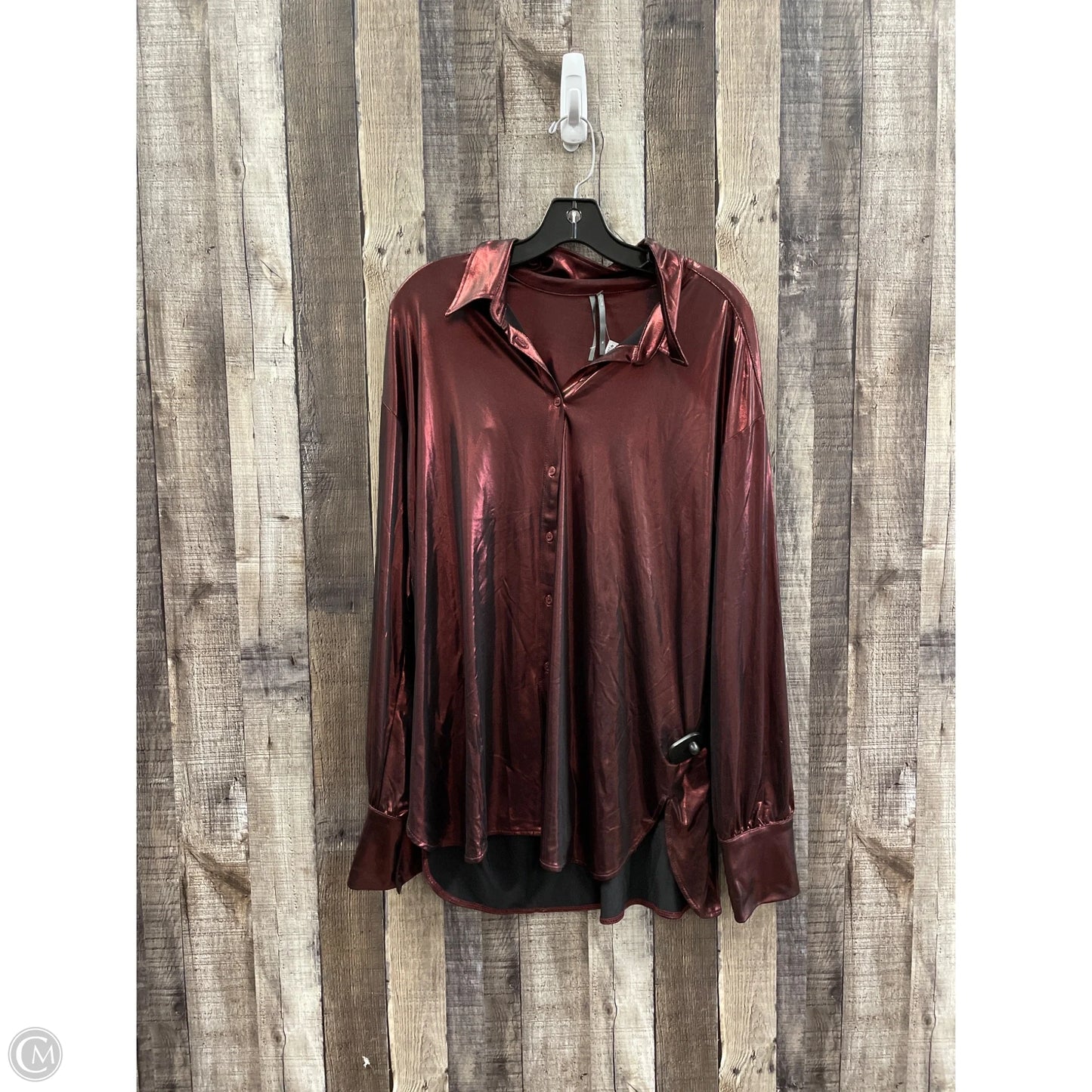 Top Long Sleeve By Anthropologie In Maroon, Size: Xl