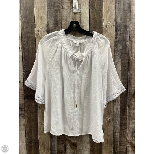 Top Short Sleeve By Counterparts In White, Size: S