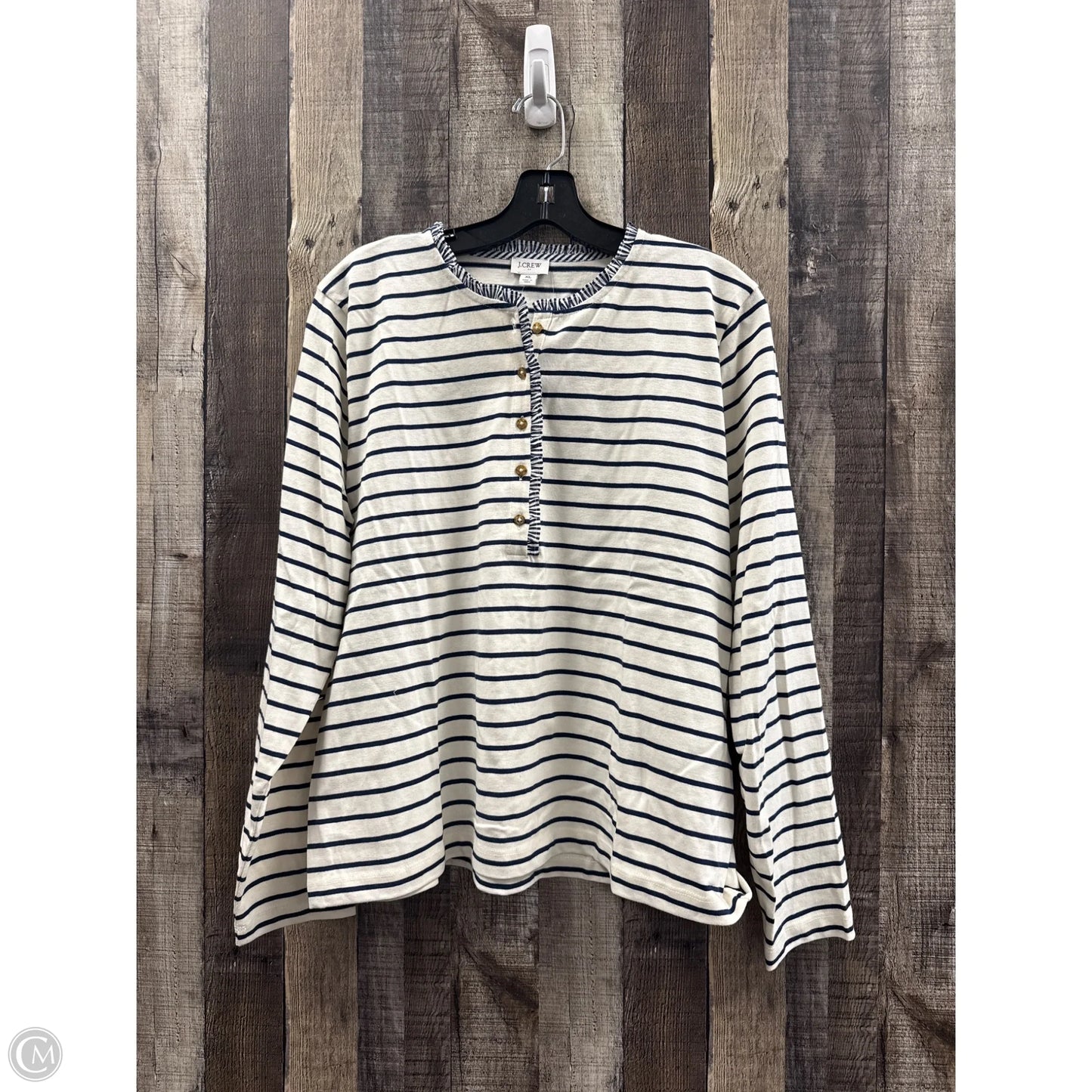 Top Long Sleeve By J. Crew In Striped Pattern, Size: Xl
