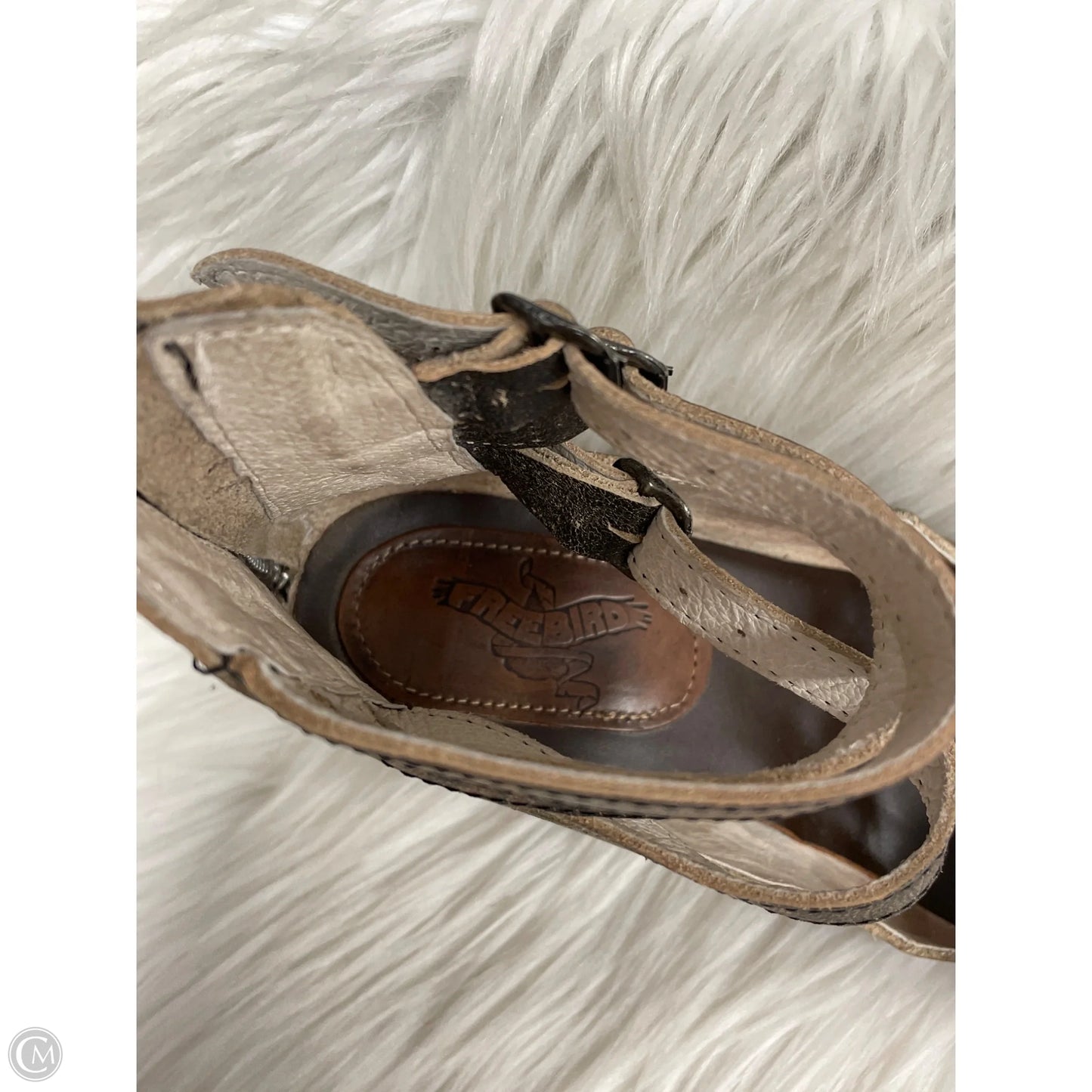 Shoes Heels Block By Freebird In Bronze, Size: 7
