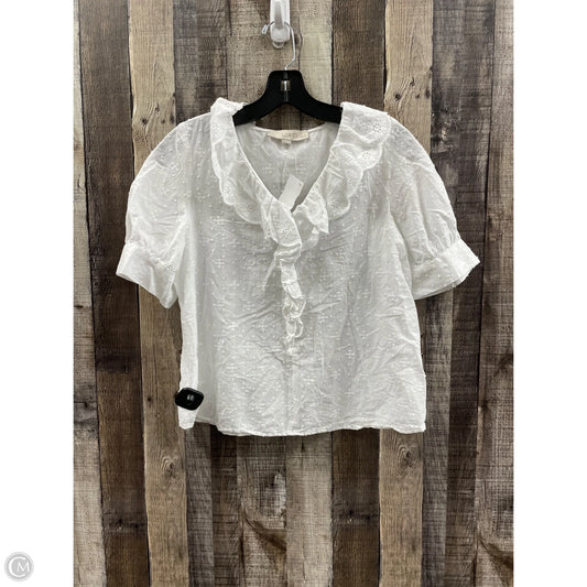 Top Short Sleeve By Loft In White, Size: Sp