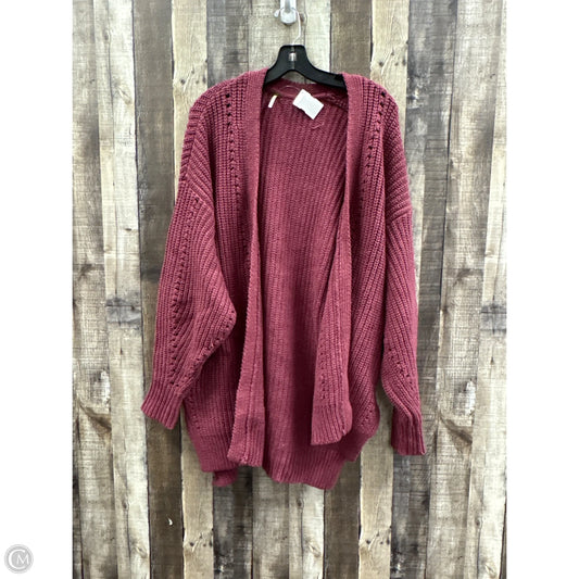Sweater Cardigan By Free People In Maroon, Size: Xs