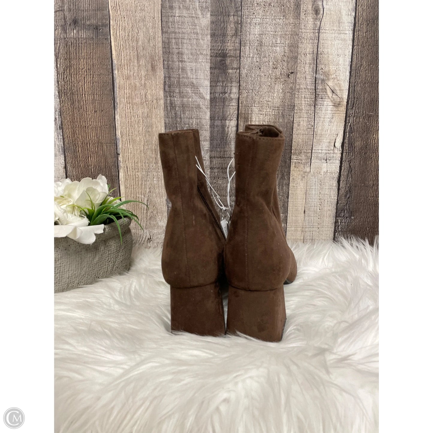 Boots Ankle Heels By Old Navy In Brown, Size: 8