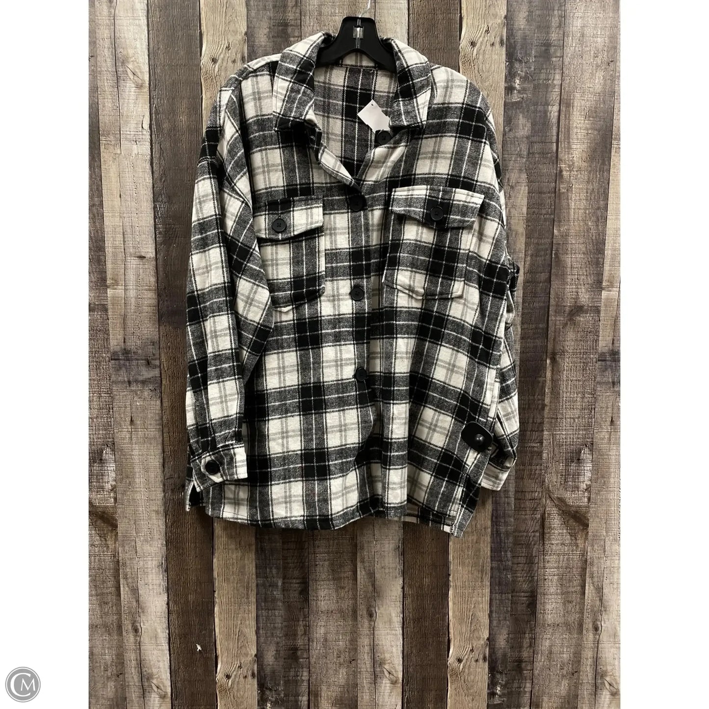 Jacket Shirt By Cmf In Plaid Pattern, Size: M