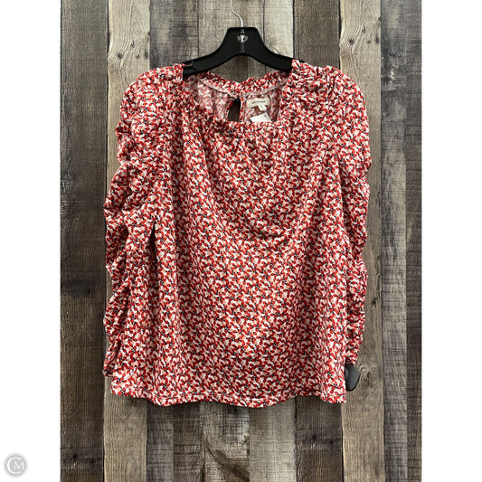 Top Long Sleeve By Max Studio In Red, Size: Xs