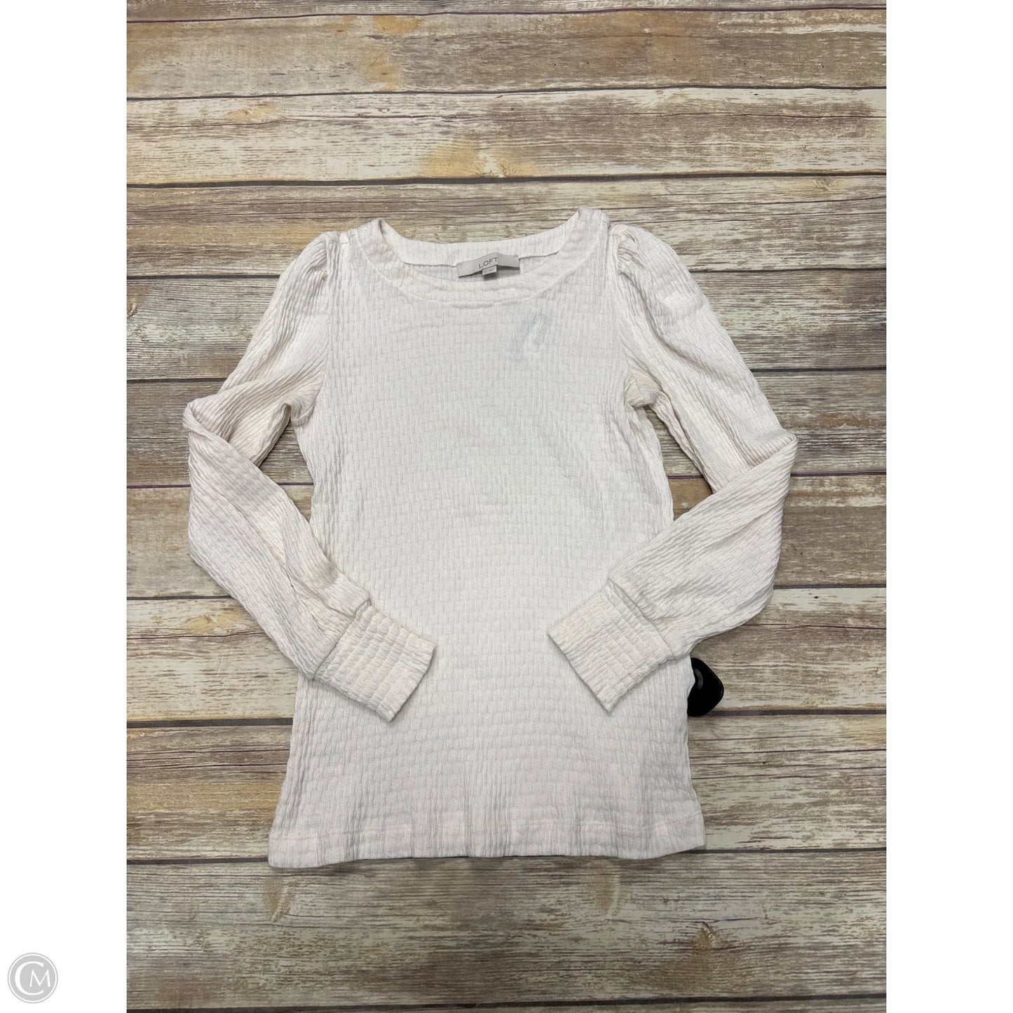 Top Long Sleeve By Loft In Cream, Size: S