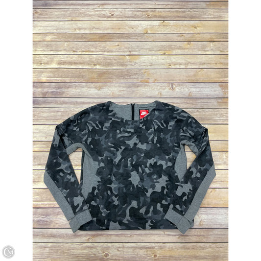 Athletic Top Long Sleeve Crewneck By Nike In Camouflage Print, Size: S
