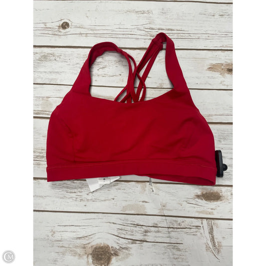 Athletic Bra By Lululemon In Red, Size: 4