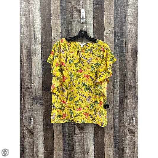 Top Short Sleeve By Counterparts In Yellow, Size: M