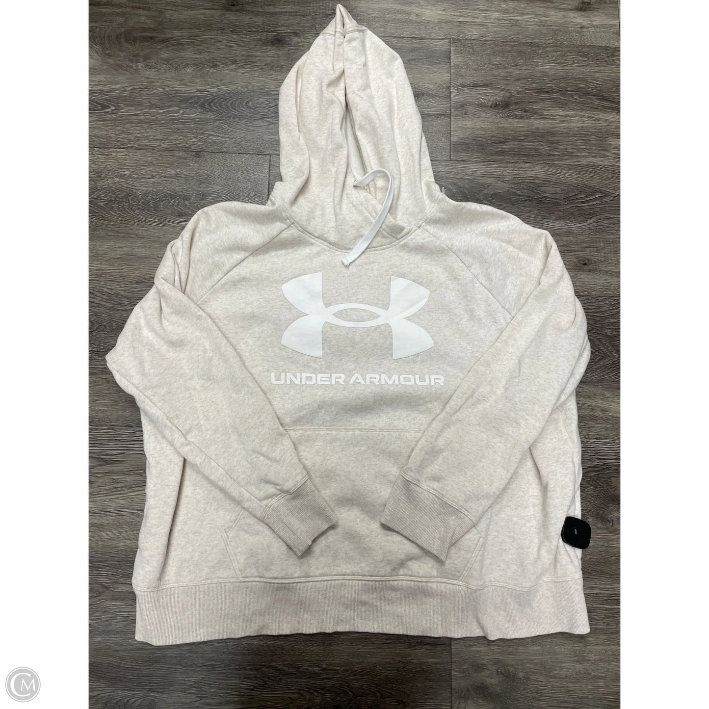 Athletic Sweatshirt Hoodie By Under Armour In Beige, Size: 3x