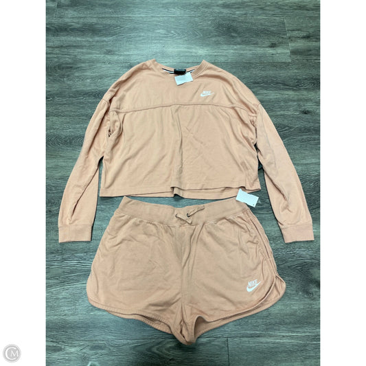 Athletic Shorts 2pc By Nike In Orange, Size: L