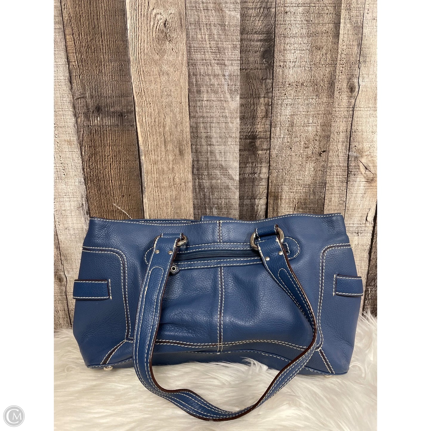 Handbag Leather By Cmf, Size: Medium
