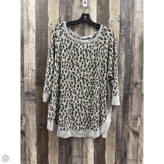 Top Long Sleeve By Maurices In Animal Print, Size: 1x