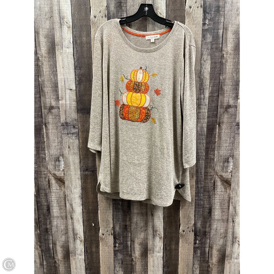 Top 3/4 Sleeve By Cme In Brown, Size: Xxl