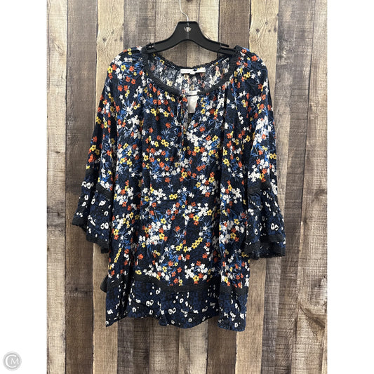 Top 3/4 Sleeve By Fever In Multi-colored, Size: 1x