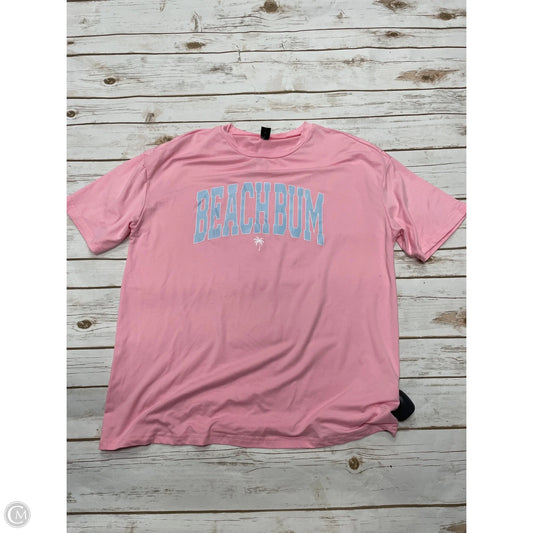 Top Short Sleeve By Shein In Pink, Size: S