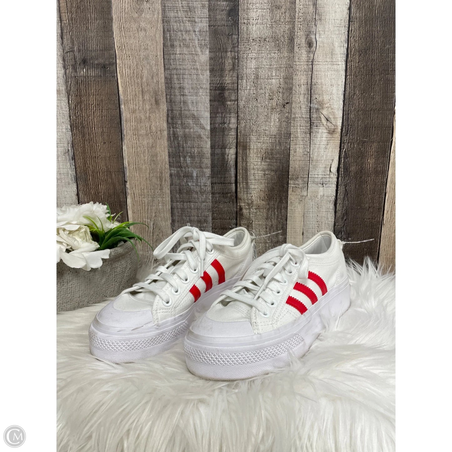 Shoes Athletic By Adidas In Red & White, Size: 7.5