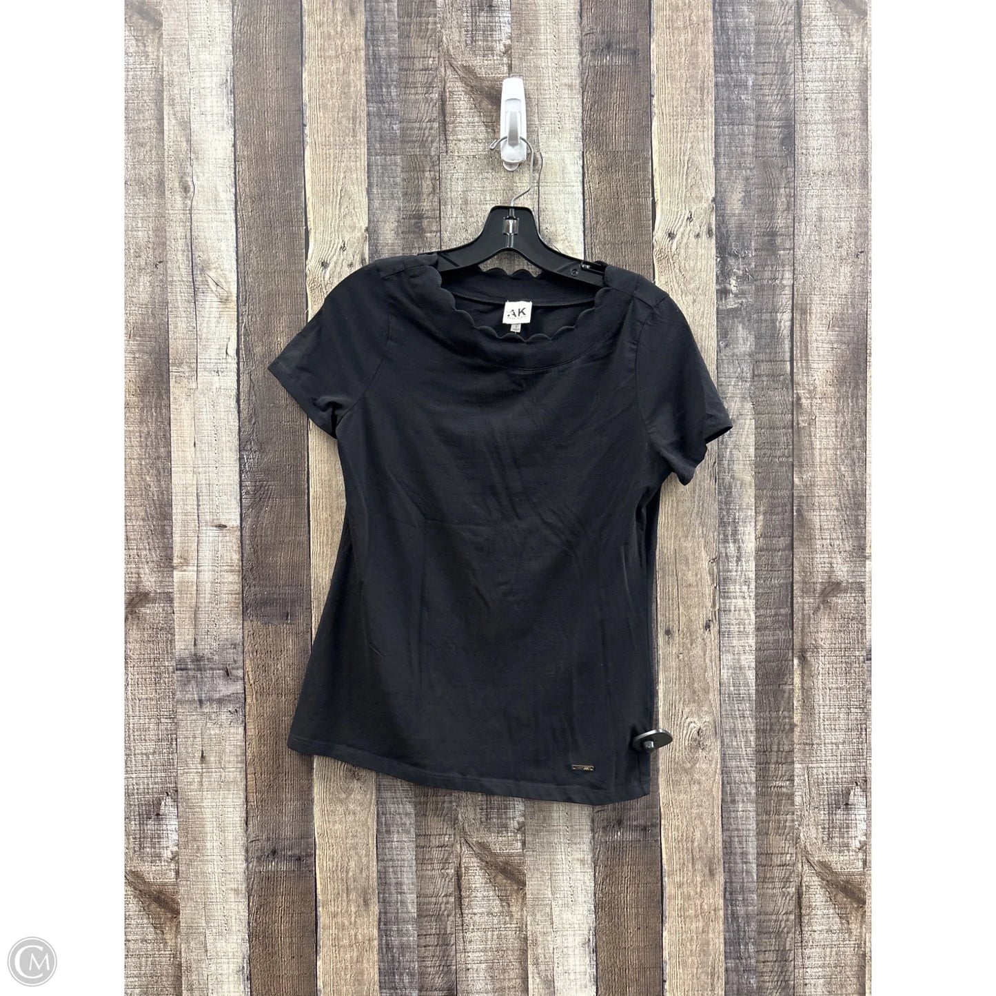Top Short Sleeve By Anne Klein In Black, Size: Xl